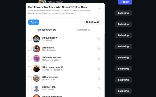 Exemplo do rastreador mostrando quem deixou de me seguir no Instagram